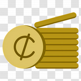 Cent Symbol - Coin Stack Illustration For Financial Concept Transparent PNG