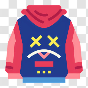 Hoodie Logo - Colorful Hoodie With A Sad Face Design Transparent PNG