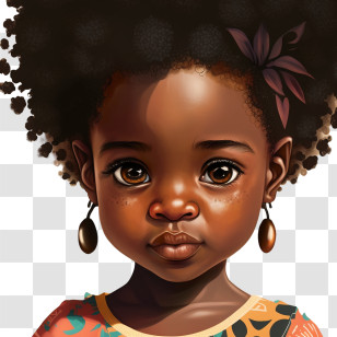 International Day Of The African Child
 - Portrait Of A Cute Girl With Curly Hair Transparent PNG