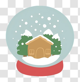 Snow Globe - Winter Cabin Snow Globe For Christmas Transparent PNG