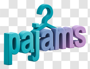 Pajamas Logo - 3D 'pajams' Hanging Text Transparent PNG