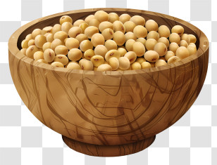 Soybean - Wooden Bowl Of Soybeans Illustration Transparent PNG