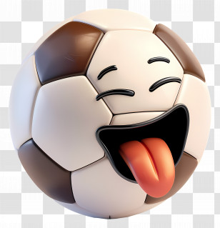 Soccer - Funny Soccer Ball With Tongue Transparent PNG