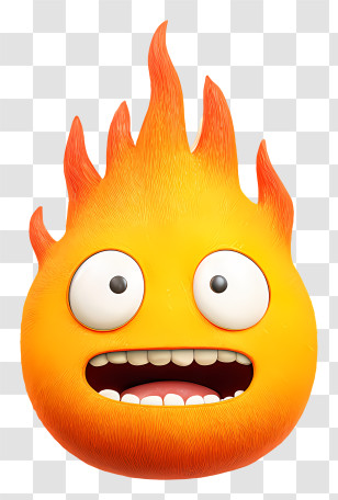 Ghibli Calcifer - Animated Fireball With A Face Transparent PNG