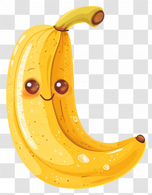 Cartoon Banana - Cute Smiling Banana Cartoon Illustration Transparent PNG