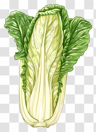 Napa Cabbage - Illustration Of Fresh Chinese Cabbage Transparent PNG