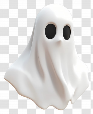 Ghost Face - Spooky White Ghost Illustration Transparent PNG