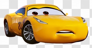 Cartoon Car - Animated Yellow Car Transparent PNG