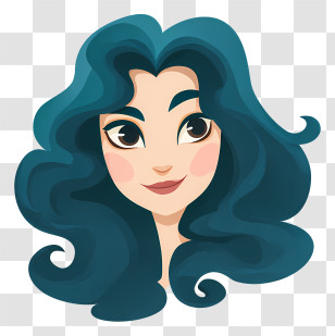 Mother Gothel - Stylish Woman Portrait With Teal Hair Transparent PNG