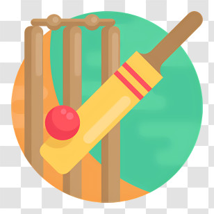 Cricket Logo - Cricket Bat And Ball With Stumps Transparent PNG