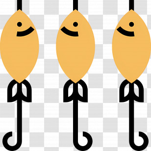 Sea Food - Yellow Fish On Hooks Transparent PNG