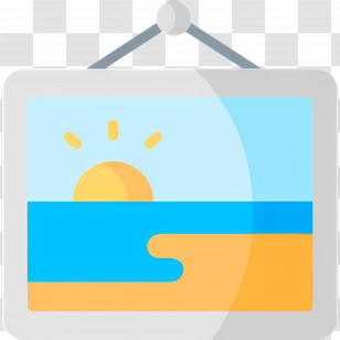 Photo Frame - Beach Painting With Sunset Transparent PNG