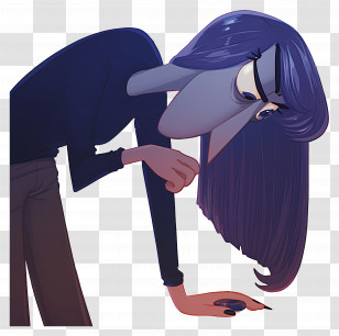 Cartoon Woman - Animated Character With Long Hair Transparent PNG