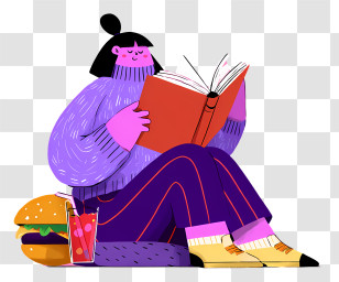 Reading - Cozy Reader With Snack Transparent PNG