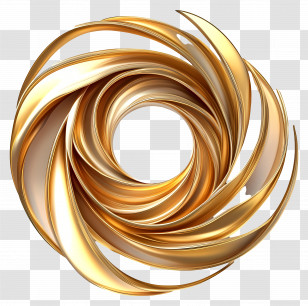 Golden Swirl Design - Golden Circular Design Transparent PNG