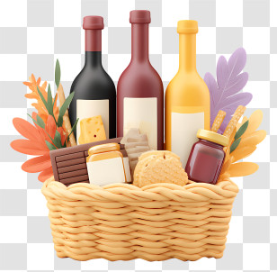 Gourmet Gift Basket - Gourmet Wine Picnic Basket Transparent PNG