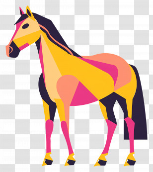 Horse - Stylized Colorful Horse Illustration Transparent PNG