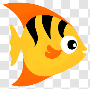Fish Identification - Yellow Cartoon Angelfish Illustration Transparent PNG