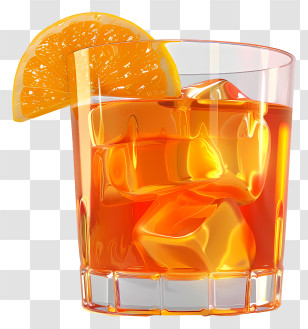 Aperol - Vibrant Glass Of Orange Drink With Citrus Transparent PNG