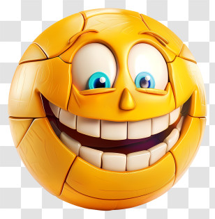 3d Cartoon Ball - Happy Smiling Emoji Transparent PNG