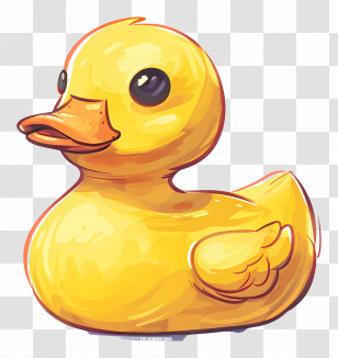 Rubber Duck - Cute Yellow Rubber Duck Illustration Transparent PNG
