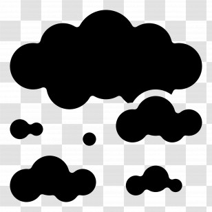 Fog - Black Cloud Shapes Icon Design Transparent PNG