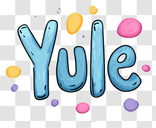 Yule - Blue Yule Doodle Lettering Transparent PNG