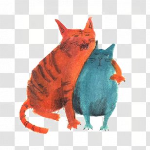 Cat Whiskers Art Illustration - Orange - Watercolor Decoration Transparent PNG