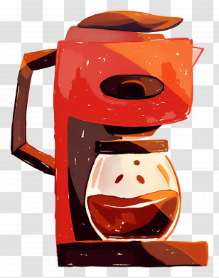 Coffee Machine - Red Coffee Maker For Morning Brew Transparent PNG