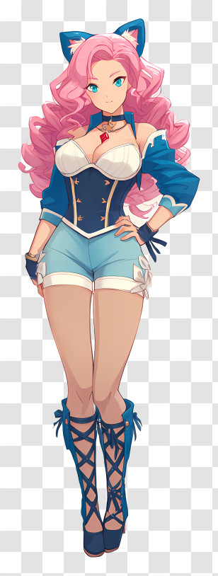 Maria Cadenzavna Eve - Pink Catgirl Cosplay Transparent PNG