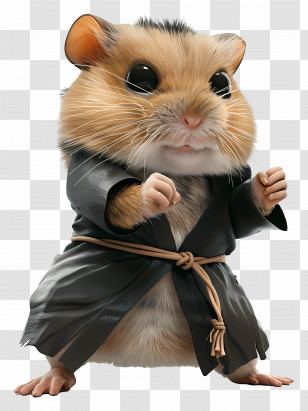 Kungfu Animal - Hamster In Martial Arts Robe Transparent PNG