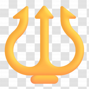 Trident Emblem Emoji - Golden Trident Emoji Transparent PNG