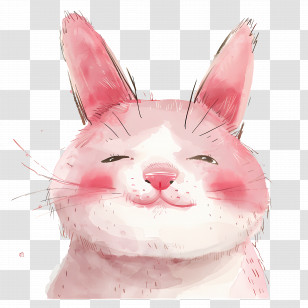 Cheek Blush - Cute Pink Rabbit Transparent PNG