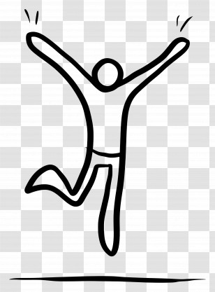 Stick Figure Jumping - Happy Jumping Stick Figure Transparent PNG