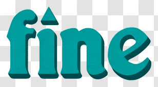 Fine Logo - Fine 3D Teal Text Transparent PNG