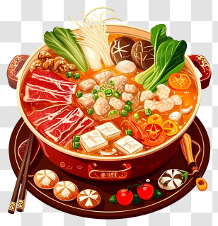 Chinese Hot Pot Icon - Illustration Of Delicious Hot Pot Dish Transparent PNG