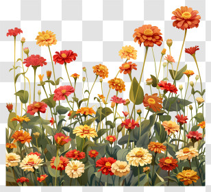 Colorful Flowers - Colorful Flowers In Bloom Transparent PNG