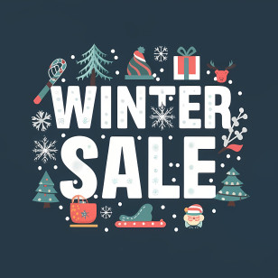 Winter Sale - Winter Sale Holiday Design With Snowy Theme Transparent PNG