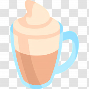 Cappuccino Coffee - Coffee Cup With Foam Transparent PNG