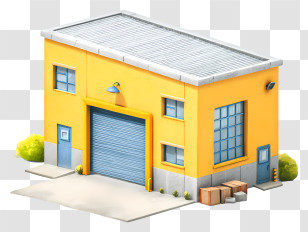 Warehouse Building - Yellow Warehouse Building Transparent PNG