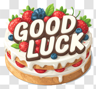 Good Luck - Good Luck Cake With Berries Transparent PNG