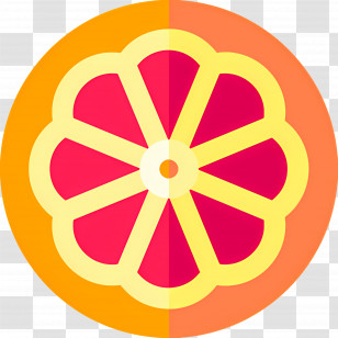 Grapefruit - Vibrant Citrus Fruit Slice Icon Design Transparent PNG