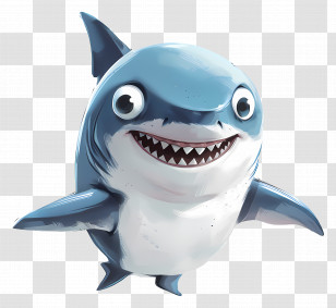 Baby Shark - Cheerful Cartoon Shark Illustration Transparent PNG