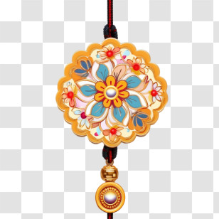 Raksha Bandhan - Colorful Floral Pendant Transparent PNG