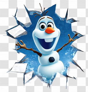 Frozen Olaf - Olaf Breaking Through Ice Transparent PNG