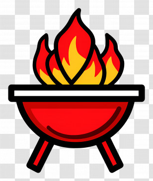 Bbq - Barbecue Grill With Flames Transparent PNG