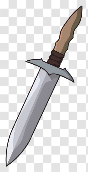 Knife - Cartoon Sword With Wooden Handle Transparent PNG