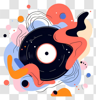 Vinyl Record - Abstract Art Of Vinyl Record Transparent PNG