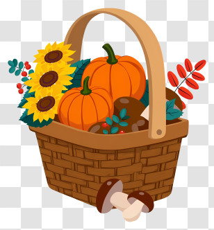 Harvest Basket Arrangement - Autumn Harvest Basket Transparent PNG