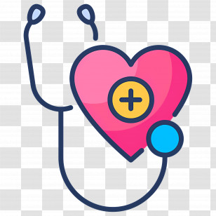 Stethoscope Heart - Heart And Stethoscope Transparent PNG